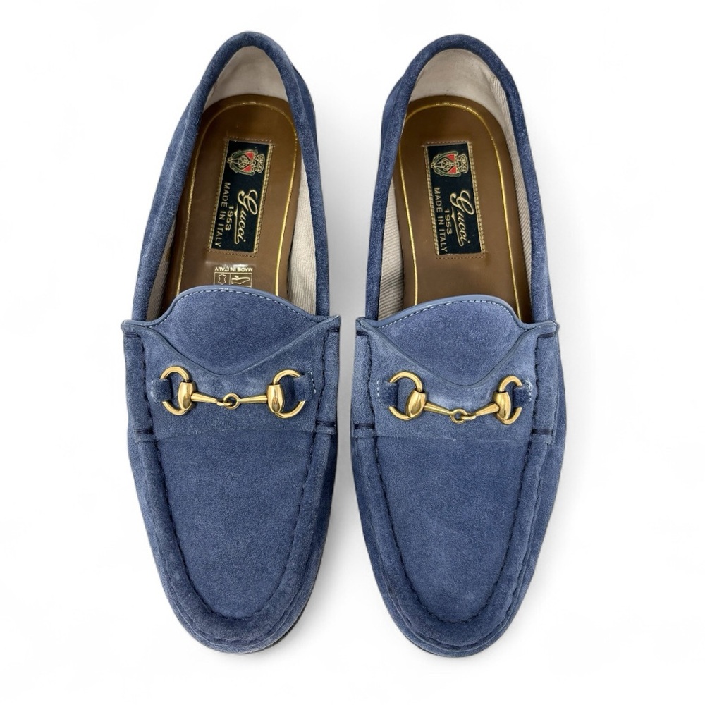 Gucci Horsebit 1953 Loafer Cornflower Blue Suede Size 36 / US 6.5 Made in Italy
